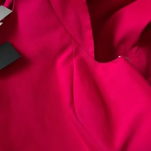 Halston Heritage Pink Peplum Cap Sleeve Dress 2