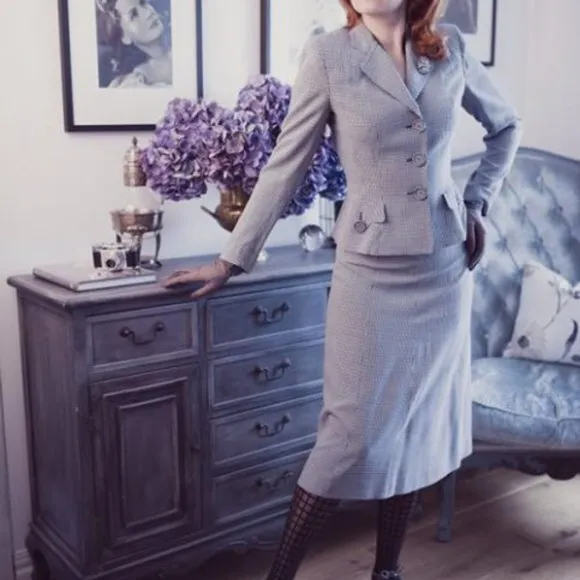 Handmacher Vintage Ladies Pure Wool (3) Button Lux Blazer