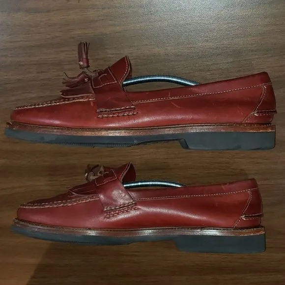 Handsome H.S. TRASK Kiltie Tassel Slip-On Loafers Vibram Soles Handmade‎ 13