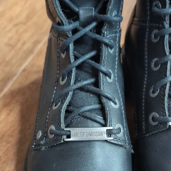 Harley-Davidson Black Leather Combat Boots