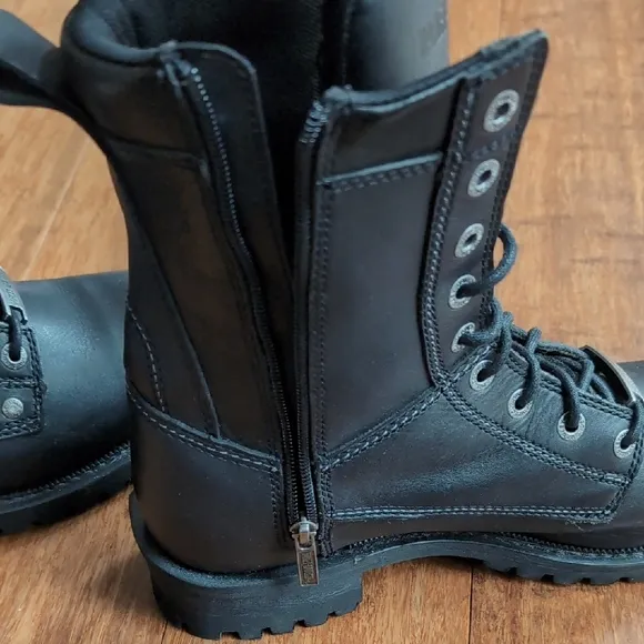 Harley-Davidson Black Leather Combat Boots