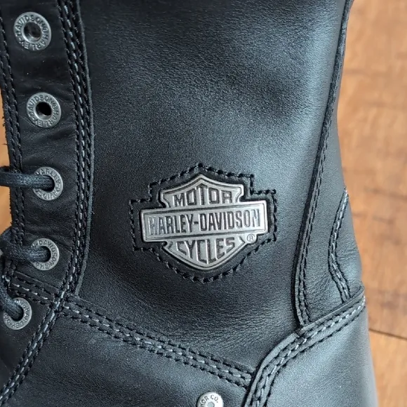 Harley-Davidson Black Leather Combat Boots