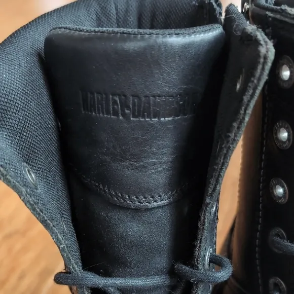 Harley-Davidson Black Leather Combat Boots