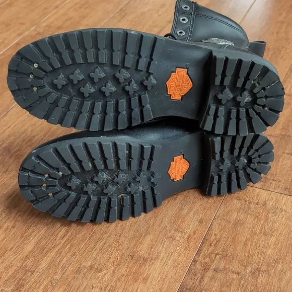 Harley-Davidson Black Leather Combat Boots