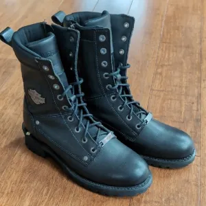 Harley-Davidson Black Leather Combat Boots