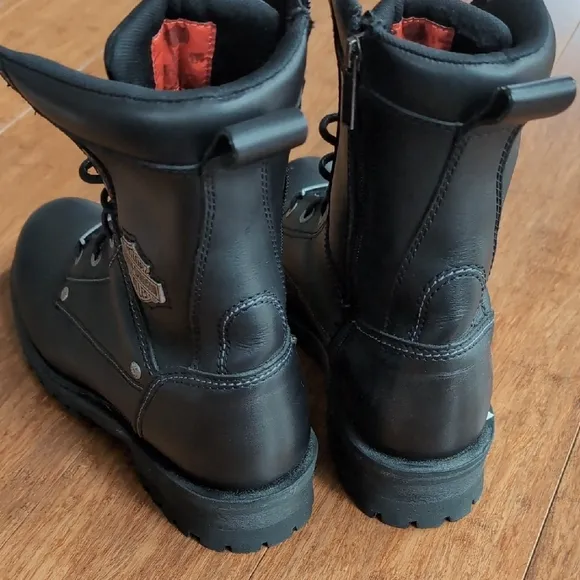 Harley-Davidson Black Leather Combat Boots