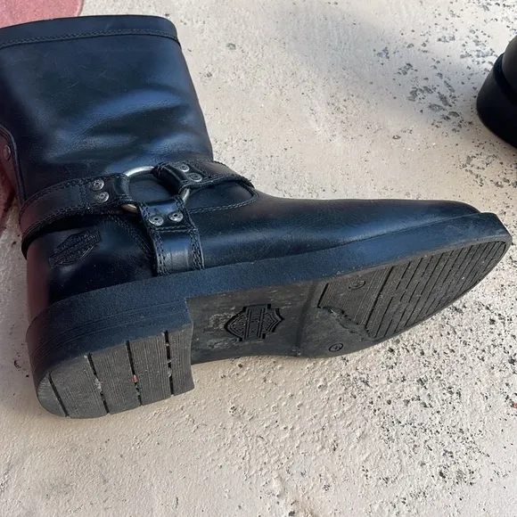Harley Davidson  Black Leather Men's Boots