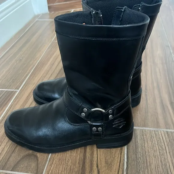 Harley Davidson  Black Leather Men's Boots