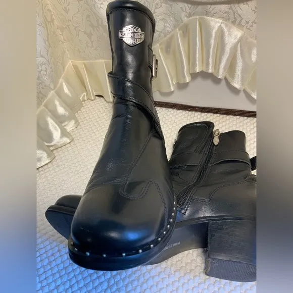 HARLEY DAVIDSON DELLA WOMENS LEATHER MOTOR CYCLE BOOTS