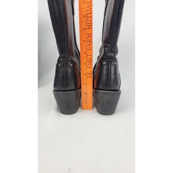 Harley Davidson Riding Boots Studded Black Leather Motorcycle Womens 6.5M D83829