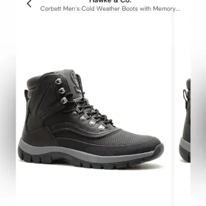 Hawke &amp; Co Black Gray Boots with Sturdy Sole and Padded Collar
