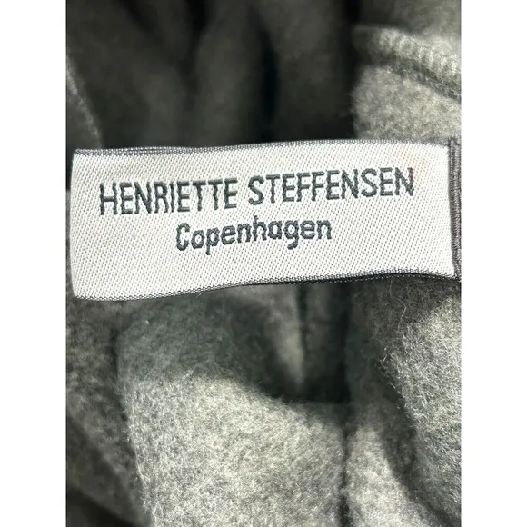 Henriette Steffensen Copenhagen Women Fleece Cape Poncho Green Gray One Size R