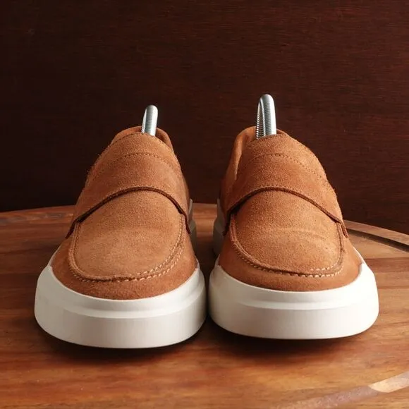 Hermo Shoes Mens SZ EU 43 US 9.5-10 Brown Driving Loafer Suede Slip On Casual