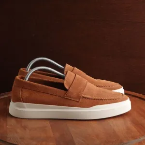 Hermo Shoes Mens SZ EU 43 US 9.5-10 Brown Driving Loafer Suede Slip On Casual