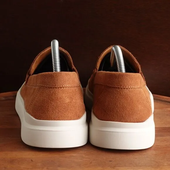 Hermo Shoes Mens SZ EU 43 US 9.5-10 Brown Driving Loafer Suede Slip On Casual