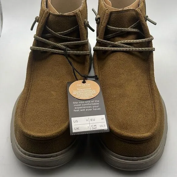 HEY DUDE Boris Eco Casual Shoe Comfort Boots - Tobacco - Men's Size 8- NWB