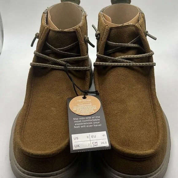 HEY DUDE Boris Eco Casual Shoe Comfort Boots - Tobacco - Men's Size 8- NWB