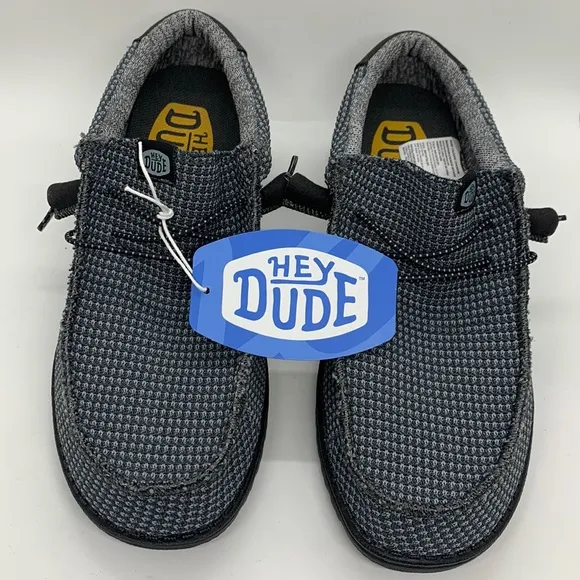 Hey Dude NWT Wally Sport Mesh Charcoal Gray 8 Slip-On Shoes Casual Minimalist