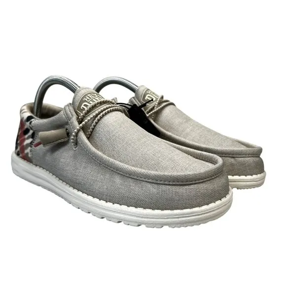 Hey Dude Wally Sport Mesh Tan White Casual Slip On Shoes Men's Size 7