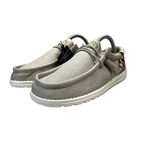 Hey Dude Wally Sport Mesh Tan White Casual Slip On Shoes Men's Size 7