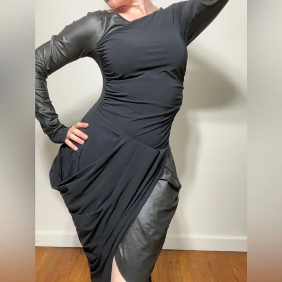 HIGH Claire Campbell Black asymmetrical Dress NWOT 8