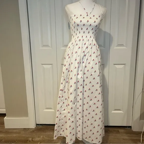 Hill House, NWT The Lucy Nap midi dress love boat cotton, Size S