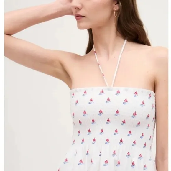 Hill House, NWT The Lucy Nap midi dress love boat cotton, Size S