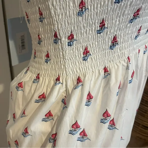 Hill House, NWT The Lucy Nap midi dress love boat cotton, Size S