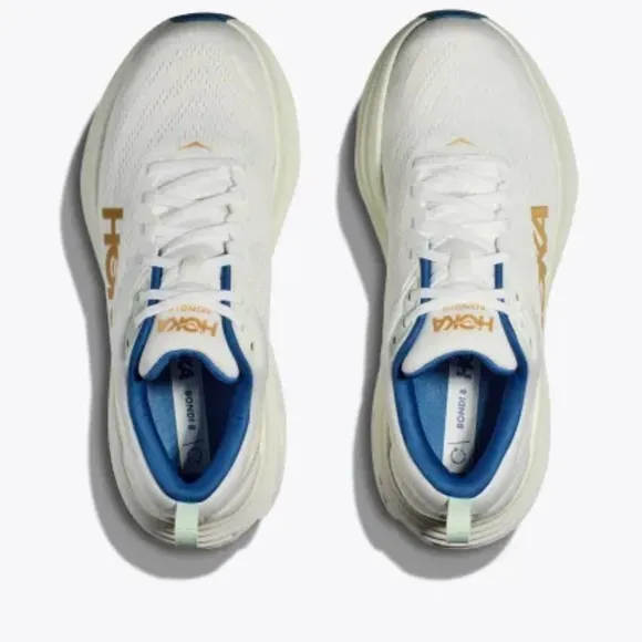 Hoka Bondi 8 Men’s Various Sizes Walk/Running Shoes White Blue • NEW IN BOX •