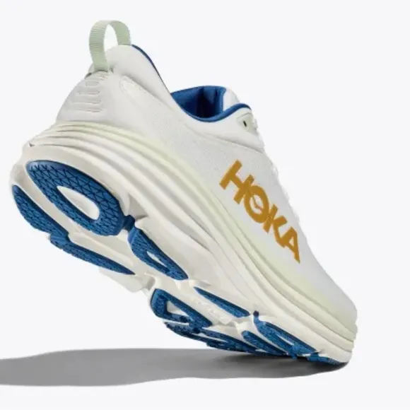 Hoka Bondi 8 Men’s Various Sizes Walk/Running Shoes White Blue • NEW IN BOX •