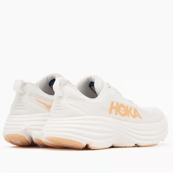 HOKA Bondi 8 sneakers women size 8 White / Cantaloupe New Season Women$171