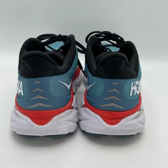 HOKA Clifton 8 Running Shoes Sneakers Workout Comfort Blue Orange MEN'S 9 D Wide