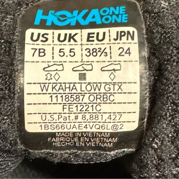 HOKA Kaha Low GTX Sneakers wm Sz 7 like new with ice gripping cleats,removable