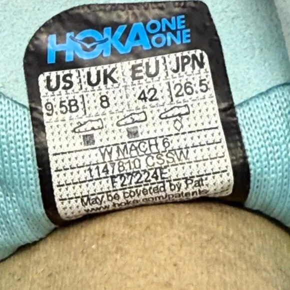 Hoka Mach 6 Women's 9.5 Cloudless Waterpark Running Shoes