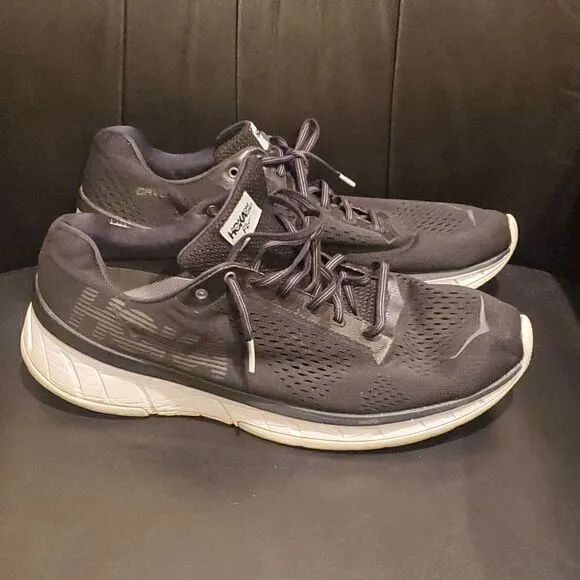 HOKA ONE Cavu Black Running Shoes Mesh Upper - Size 10 1/2