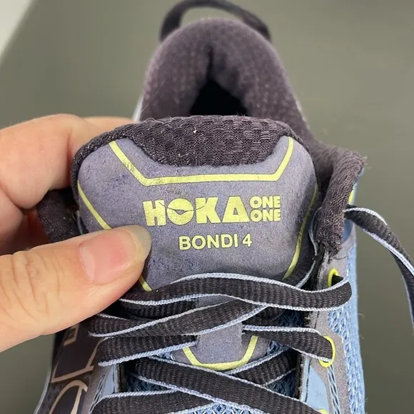 Hoka One One Bondi 4 Women's Athletic Blue Mesh Running Shoes Sz 7.5