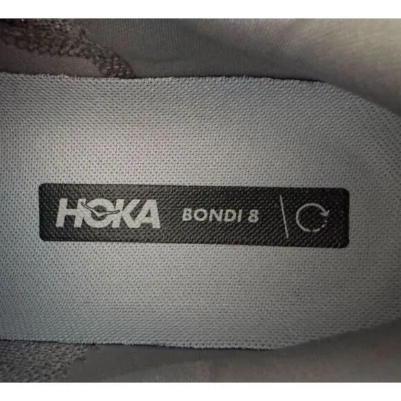 Hoka One One Bondi 8 Men's Running Shoes Gray Size 10D Athletic Sneaker