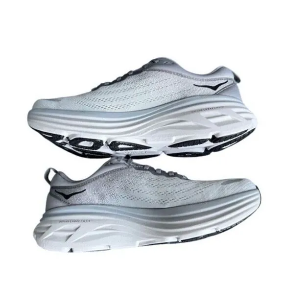 Hoka One One Bondi 8 Men's Running Shoes Gray Size 10D Athletic Sneaker