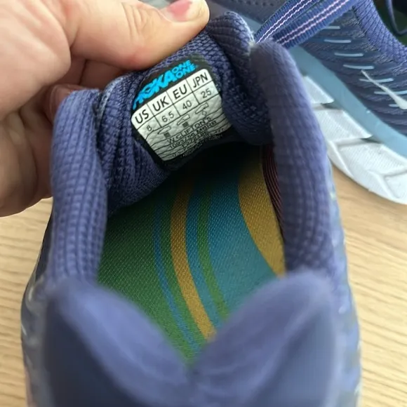 Hoka One One Women's Clifton 5 Athletic Shoes - Marlin/Blue Ribbon size 8