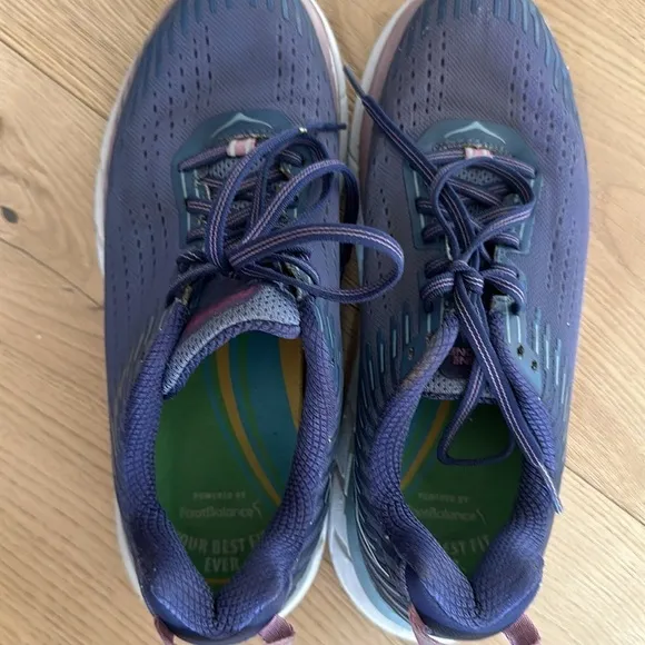Hoka One One Women's Clifton 5 Athletic Shoes - Marlin/Blue Ribbon size 8