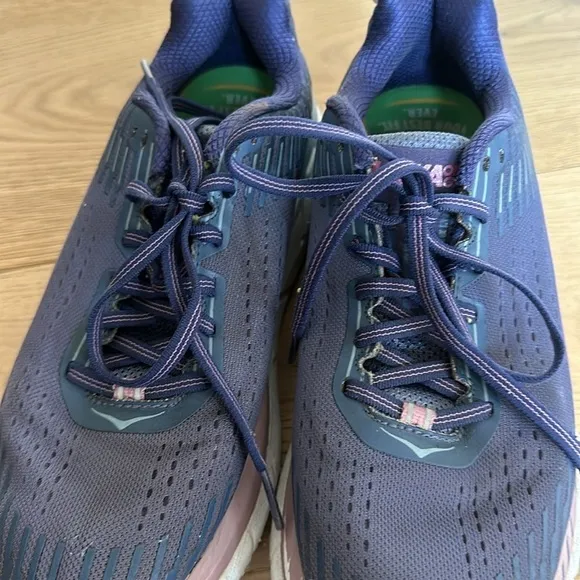 Hoka One One Women's Clifton 5 Athletic Shoes - Marlin/Blue Ribbon size 8