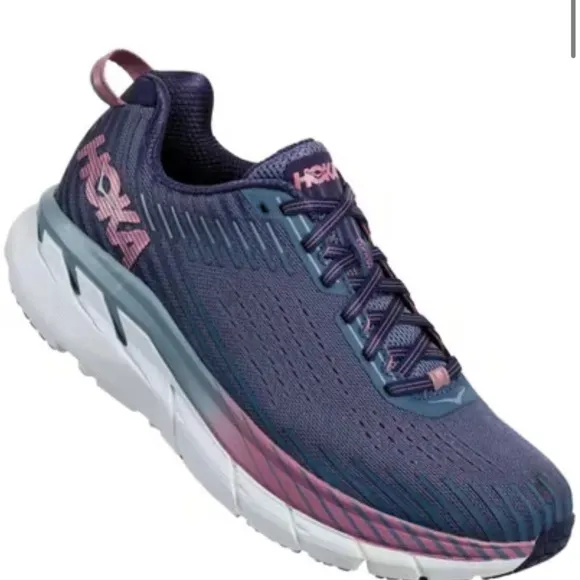 Hoka One One Women's Clifton 5 Athletic Shoes - Marlin/Blue Ribbon size 8