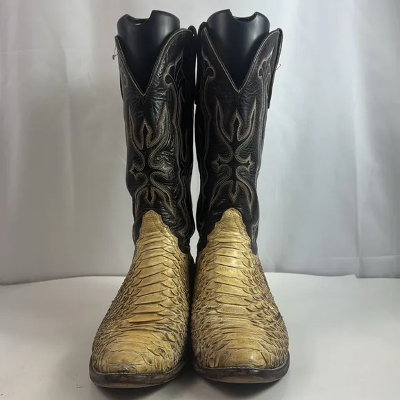 Hondo Snakeskin Leather Cowboy  Women's Western Boots