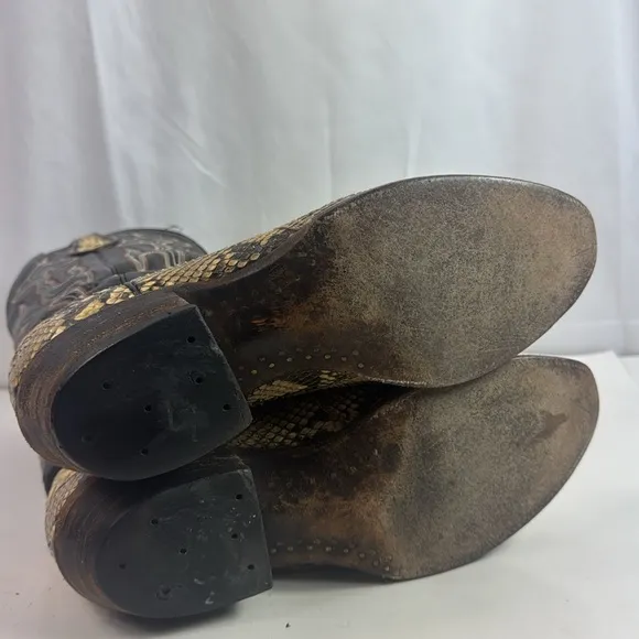 Hondo Snakeskin Leather Cowboy  Women's Western Boots