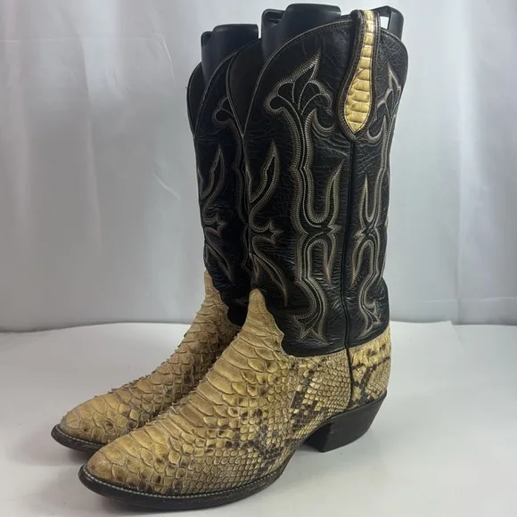 Hondo Snakeskin Leather Cowboy  Women's Western Boots