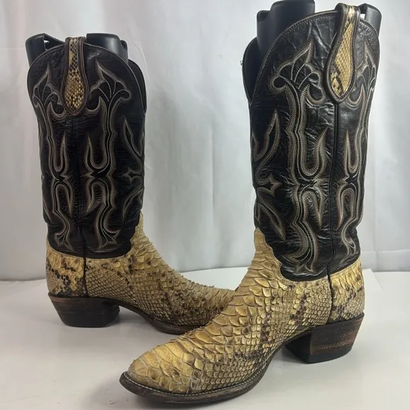Hondo Snakeskin Leather Cowboy  Women's Western Boots