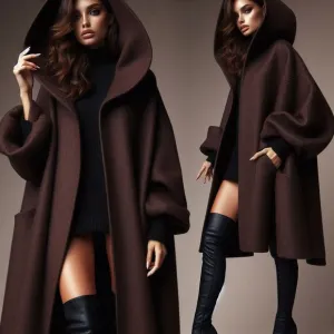 Hooded swing coat