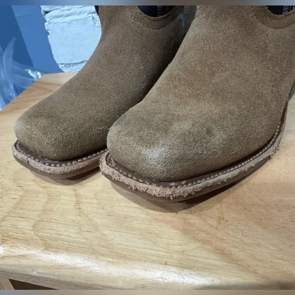 Horse Power Boots Boys Horse Power Kids Sawdust Roughout Cutter Toe Size 1 Tan