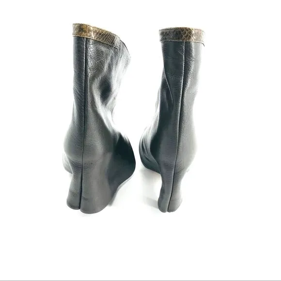 Hotel Particulier Boot Size 36 Foldover Boot Pointed-Toe Suede Leather Green