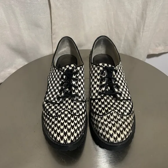 Houndstooth Patterned oxford Shoes